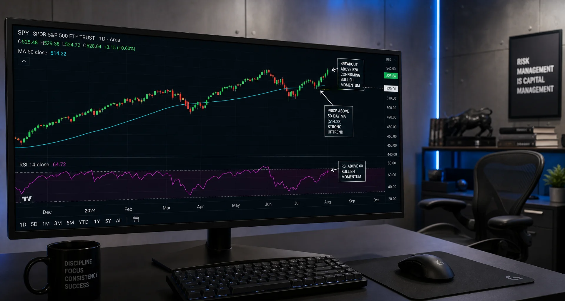 Technical illustration of automated forex trading code and charts