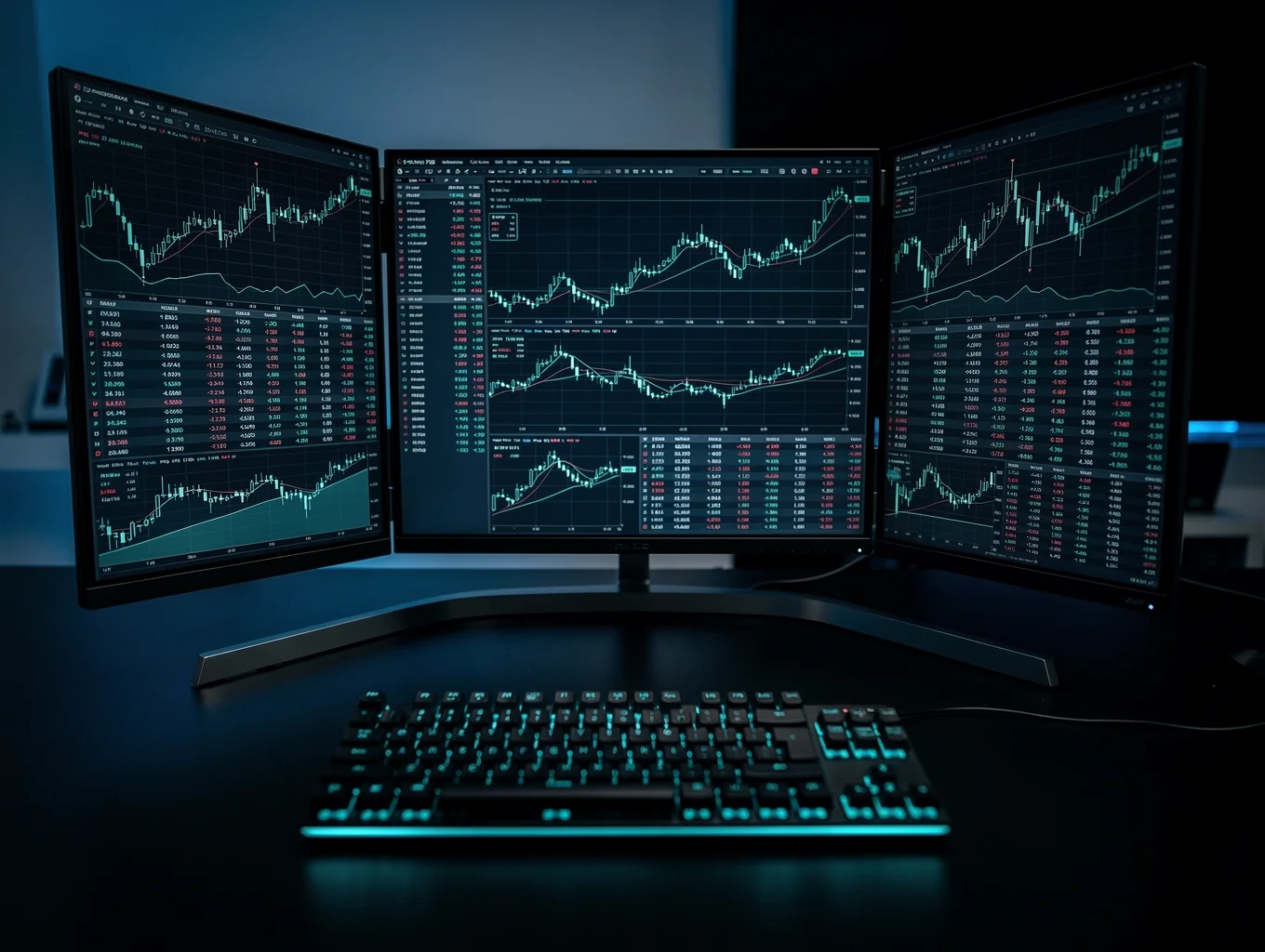 Automated trading robot execution tickets running on a live monitor